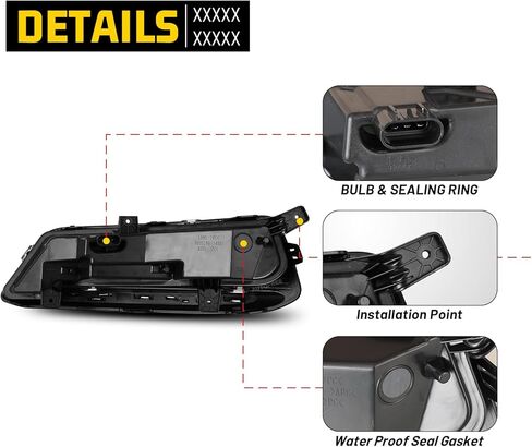 مصابيح الضباب LED DRL متوافقة مع Chevy Impala 2014-2020 (ليست لنماذج 14-16 Impala المحدودة) مجموعة أسلاك مجموعة مصابيح الضباب والتبديل متضمن زوج واحد (عدسة شفافة) in Saudi Arabia