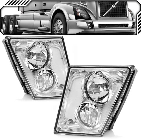 EPIC LIGHTING OE Style Halogen Fog Lights Chrome Dual Bulbs w/Daytime Running Lights Assembly Replacement for VOLVO 04-15 VN 04-18 VNL VNM 15-18 VNX [ VO2592119 VO2593119 82793456 82793458 ] Pair in Saudi Arabia