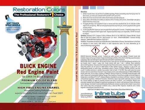 Inline Tube Compatible with 1964-72 Buick Skylark Red Engine Spray Paint 2pc in Saudi Arabia