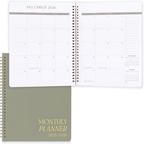 Beautiful 2025-2026 Monthly Planner and Calendar Book - To Do List Notebook That Easily Organizes Your Tasks to Boost Productivity - Runs From January 2025 Until December 2026 in Kuwait