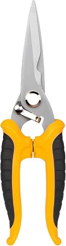 8 Inch Heavy Duty Household Scissors, Multi-Purpose Electrician Snips with Stainless Steel Blades & TPR Comfort Grip, Precision Wire Cutter Cutting for Copper Wire, Aluminum Wire & Iron Wire ≤⌀0.5MM in Saudi Arabia