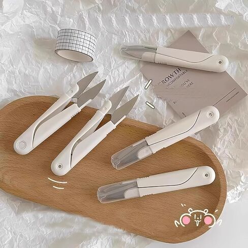 Compact U Shaped Portable Scissors with Protective Safety Cover for Yarn, Cross-Stitch, Thread, Sewing Trimming Snips in Saudi Arabia
