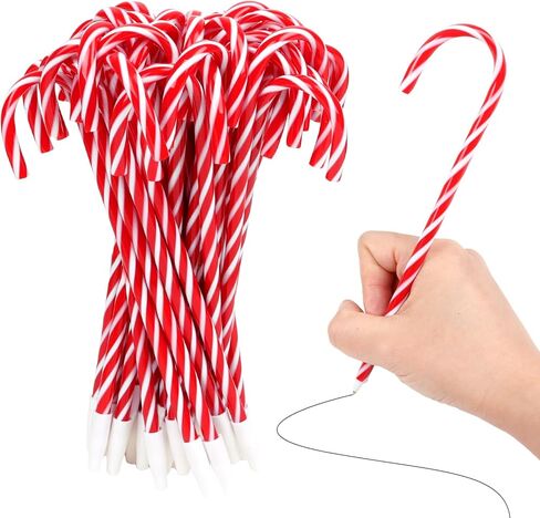 DIYASY 50 Pcs Christmas Candy Cane Pens, Xmas Ball Point Pen Bulk Holiday Gel Pens for Christmas Stocking Stuffers Teacher Gifts Supplies Prize Goodie Bag Fillers in Saudi Arabia