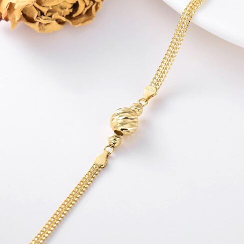 SISGEM 18K Real Gold Anklets for Women, Yellow Gold Durable Italian Link Chain Ankle Bracelet with Lobster Claw Jewelry Gift for Her 8"-10" in Saudi Arabia