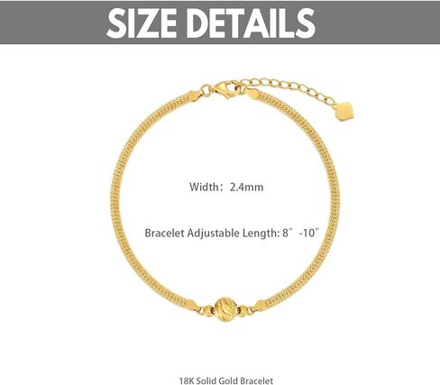 SISGEM 18K Real Gold Anklets for Women, Yellow Gold Durable Italian Link Chain Ankle Bracelet with Lobster Claw Jewelry Gift for Her 8"-10" in Saudi Arabia