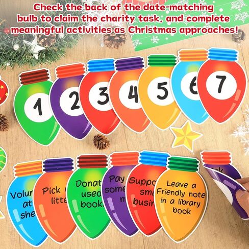 Christmas Bulletin Board Set Christmas Kindness Classroom Decoration Xmas Countdown Bulletin Board Winter Xmas Star Colorful Light Bulb Cutouts for Holiday Classroom Home School Chalkboard Wall Decor in Kuwait