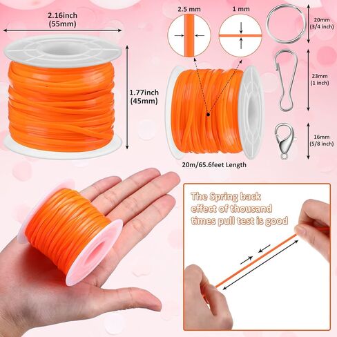 Janinka Gimp String Plastic Lacing Cord Kit with 24 Rolls Gimp Bracelet Cord 24 Pcs Jewelry Lobster Clasp 24 Pcs Key Chain Ring Lanyard Clips Lanyard Snap Hooks(Classic,Normal) in Saudi Arabia