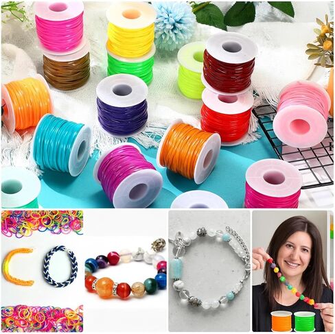 Janinka Gimp String Plastic Lacing Cord Kit with 24 Rolls Gimp Bracelet Cord 24 Pcs Jewelry Lobster Clasp 24 Pcs Key Chain Ring Lanyard Clips Lanyard Snap Hooks(Classic,Normal) in Saudi Arabia