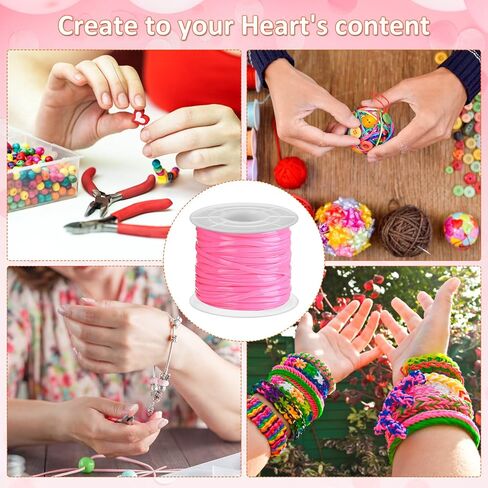 Janinka Gimp String Plastic Lacing Cord Kit with 24 Rolls Gimp Bracelet Cord 24 Pcs Jewelry Lobster Clasp 24 Pcs Key Chain Ring Lanyard Clips Lanyard Snap Hooks(Classic,Normal) in Saudi Arabia