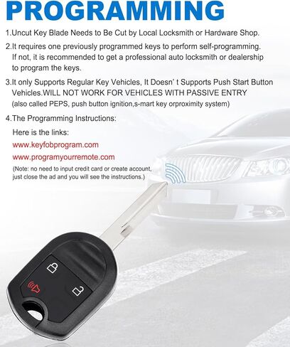 Key Fob Replacement for Ford: 3-Button Keyless Entry Remote Control for Ford Edge F-150 F-250 F-350 F-450 F-550 F-650 F-750 Escape Expedition Explorer Mercury 2004-2017, CWTWB1U793, 315Mhz, 2 Pack in Saudi Arabia