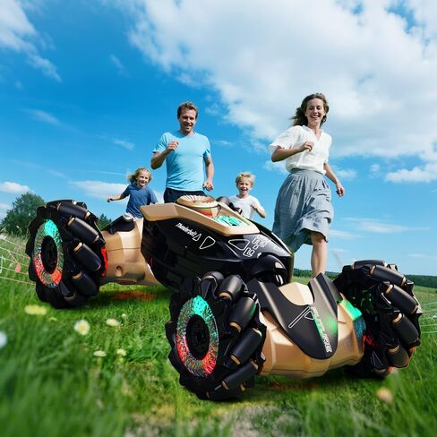 RC Stunt Car with Lights & Music for Kids, 2.4GHz Remote Control Car, 360° Rotation Off-Road Toy Car, Christmas Holiday Toys for Teens in Saudi Arabia