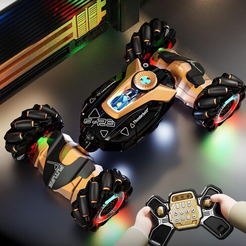 RC Stunt Car with Lights & Music for Kids, 2.4GHz Remote Control Car, 360° Rotation Off-Road Toy Car, Christmas Holiday Toys for Teens in Saudi Arabia