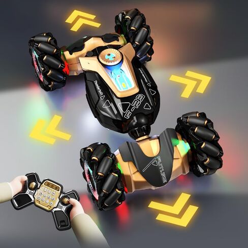 RC Stunt Car with Lights & Music for Kids, 2.4GHz Remote Control Car, 360° Rotation Off-Road Toy Car, Christmas Holiday Toys for Teens in Saudi Arabia
