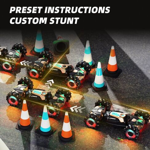 RC Stunt Car with Lights & Music for Kids, 2.4GHz Remote Control Car, 360° Rotation Off-Road Toy Car, Christmas Holiday Toys for Teens in Saudi Arabia