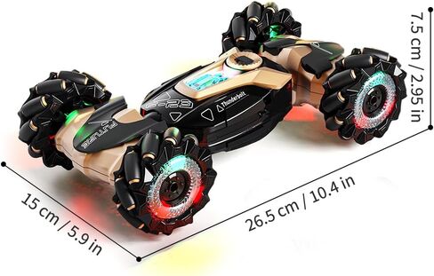 RC Stunt Car with Lights & Music for Kids, 2.4GHz Remote Control Car, 360° Rotation Off-Road Toy Car, Christmas Holiday Toys for Teens in Saudi Arabia