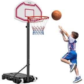 VEVOR Basketball Hoop, 5-7 ft Adjustable Height Portable Backboard System, 32 inch Basketball Hoop & Goal, Kids & Adults Basketball Set with Wheels, Stand, and Fillable Base, for Outdoor/Indoor in Kuwait