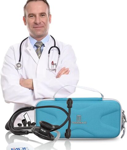Hard Stethoscope Case for 3M Littmann Classic III/Lightweight II S.E. /Cardiology IV Diagnostic/MDF Acoustica Deluxe Stethoscopes, Case Only (Blue) in Saudi Arabia