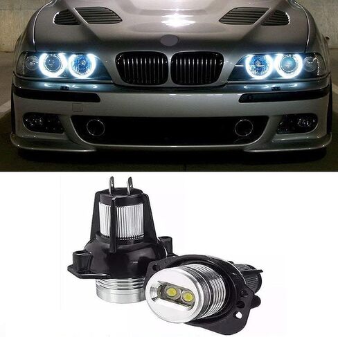 ICBEAMER LED Angel Eyes Halo Ring Marker Light، اللون: أبيض متوافق مع BMW Pre-LCI E90 E91 325i 328i 330i 335i 335xi 2006-2008 LED 12V 6W، استبدل مصابيح إضاءة مصنع OEM، [عبوة من قطعتين] in Kuwait