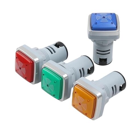 طنان بلاستيكي 22 مم مربع ديسيبل عالي وامض متقطع صوت وضوء مؤشر إنذار 12V24V220V (أحمر DC12V) in Saudi Arabia