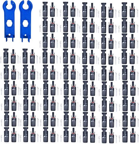 100PCS Solar connectors 50 Pairs Solar Panel Connectors with 2 Wrenches, Solar Connector with IP67 Waterproof Solar Panel Wire connectors (50pair) in Saudi Arabia