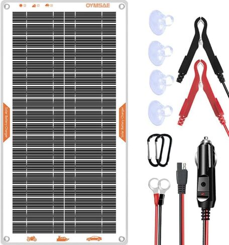 OYMSAE White 10W Solar Car Battery Charger Portable 12V Trickle Battery Charger & Maintainer Waterproof Solar Panel for Car Boat Automotive RV in Saudi Arabia