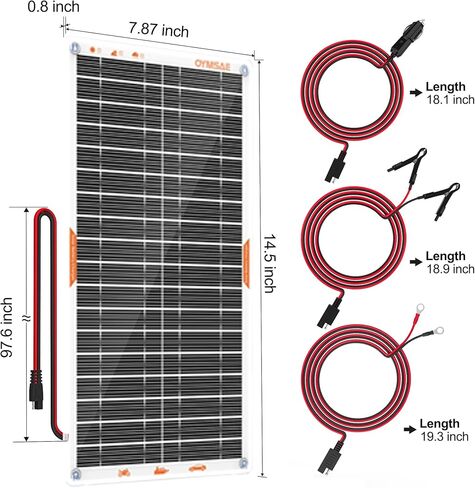 OYMSAE White 10W Solar Car Battery Charger Portable 12V Trickle Battery Charger & Maintainer Waterproof Solar Panel for Car Boat Automotive RV in Saudi Arabia