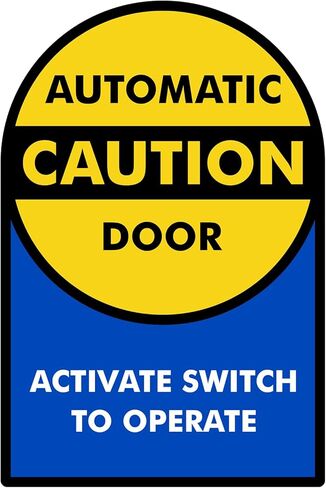 SmartSign - L-245-W2-6OD "Caution - Automatic Door" Two-Sided Glass Door Decal | 6" Diameter Black on Yellow in Saudi Arabia