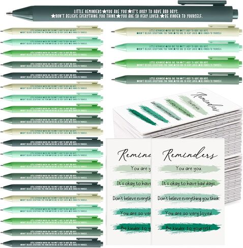 25 Sets Mental Health Gifts Bulk Green Ribbon Notepads and Pens Inspirational Notebooks for Classroom Office Team Staff Favors in Saudi Arabia