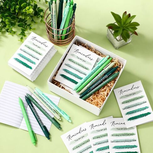 25 Sets Mental Health Gifts Bulk Green Ribbon Notepads and Pens Inspirational Notebooks for Classroom Office Team Staff Favors in Saudi Arabia