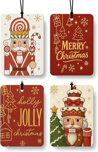 Boho Christmas Car Air Freshener 4 Pcs, Coquette Mistletoe Xmas Tree Reindeer Hanging Air Freshener for Cars Closet Drawer Books, Christmas Car Accessories Mirror Decor for Women Girls in Saudi Arabia