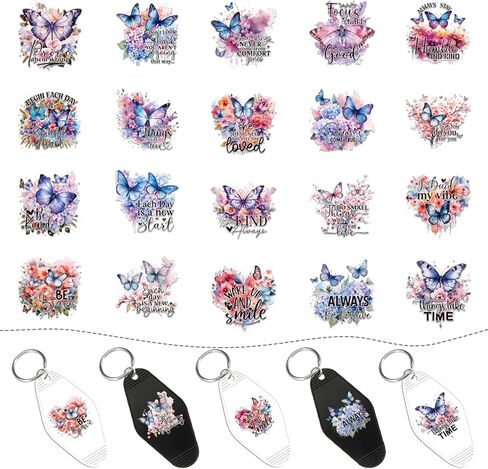 Acotar UV DTF Wraps Stickers - 80 Sheets Black Fantasy Dragon UV DTF Cold Decals for Hotel Keychain, Sun and Moon Mountains Rub on Transfer Sticker DIY Blank Motel Keychain Decoration Gift for Women in Saudi Arabia