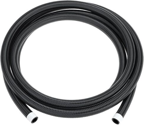 QWORK 8AN Fuel Line, AN8 Braided Fuel Hose, 10FT Nylon Fuel Hose Line, Black with 750 psi Maximum Working Pressure in Saudi Arabia