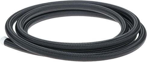 QWORK 8AN Fuel Line, AN8 Braided Fuel Hose, 10FT Nylon Fuel Hose Line, Black with 750 psi Maximum Working Pressure in Saudi Arabia