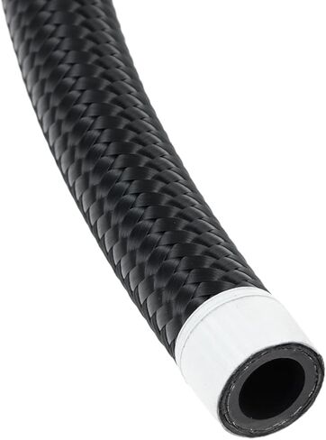 QWORK 8AN Fuel Line, AN8 Braided Fuel Hose, 10FT Nylon Fuel Hose Line, Black with 750 psi Maximum Working Pressure in Saudi Arabia