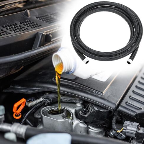 QWORK 8AN Fuel Line, AN8 Braided Fuel Hose, 10FT Nylon Fuel Hose Line, Black with 750 psi Maximum Working Pressure in Saudi Arabia