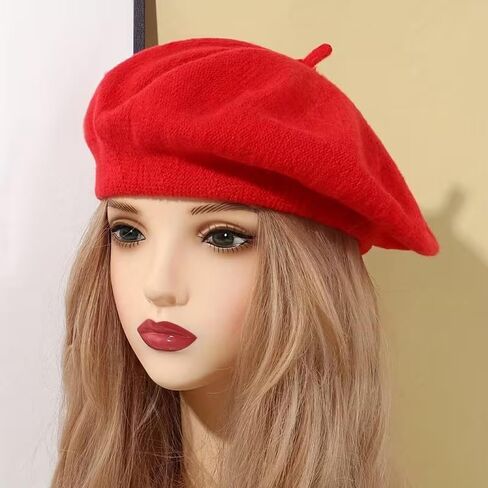 Frenchman Beret with Mustache Set for Women Men Halloween Mime Costume Cosplay French Style Beanie Caps in Kuwait