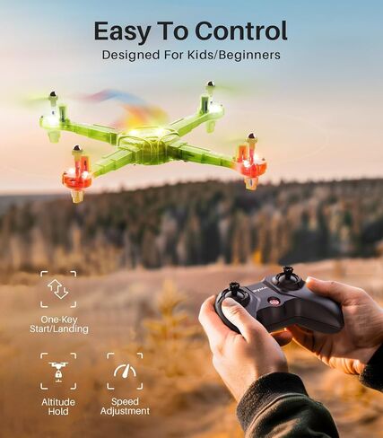 SYMA Mini Drone for Kids 8-12, RC Helicopter with Detachable Arms Altitude Hold and Headless Mode, Quadcopter with 7-Color Light, 2 Batteries and Remote Control, Easy to fly Gifts Toys for Boys Girls in Kuwait