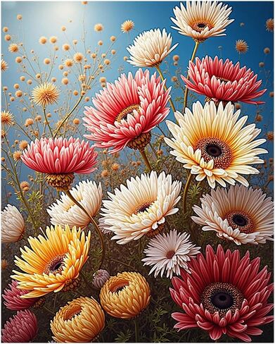 EnLvYY Paint by Numbers Kit for Adults 16x20in, DIY Acrylic Painting on Canvas, Elegant Pink Peony Floral Botanical Design, Unframed Beginner Wall Art for Home Decoration or Gift in Saudi Arabia