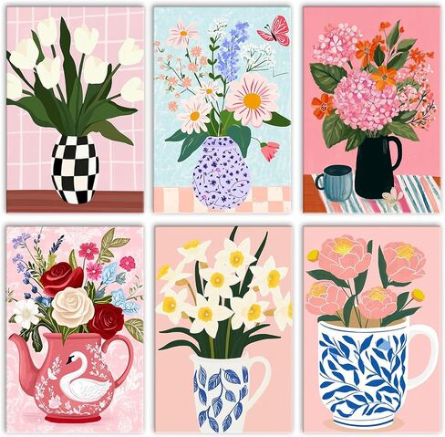 6 حيوانات مختلفة ترسم بالأرقام للبالغين، قطة، زرافة، كلب، بقرة، بطة، ضفدع، فن DIY ملون لرسم الحيوانات، طلاء من الأكريليك، قماش صغير، مجموعات رسم سهلة مقاس 8 × 12 بوصة بدون إطار in Saudi Arabia