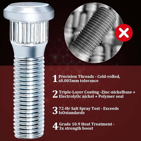 5PCS M12x1.5 Wheel Studs 49mm Bolt Steel Tire Lug Studs Compatible with Toyota 4Runner Avalon Camry RAV4 Sienna Corolla,Lexus CT200h ES300 IS300 GS350, Scion Pontiac Vibe,Replace 610-266 9094202049. in Saudi Arabia