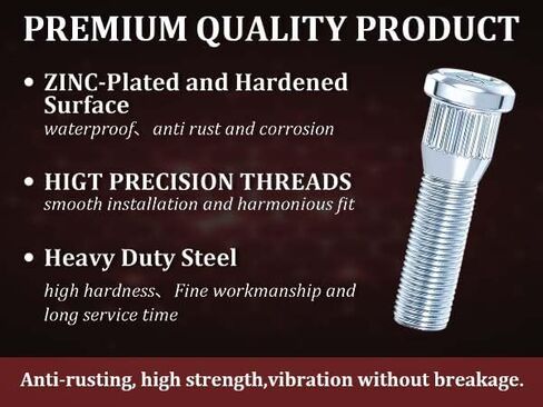 5PCS M12x1.5 Wheel Studs 49mm Bolt Steel Tire Lug Studs Compatible with Toyota 4Runner Avalon Camry RAV4 Sienna Corolla,Lexus CT200h ES300 IS300 GS350, Scion Pontiac Vibe,Replace 610-266 9094202049. in Saudi Arabia