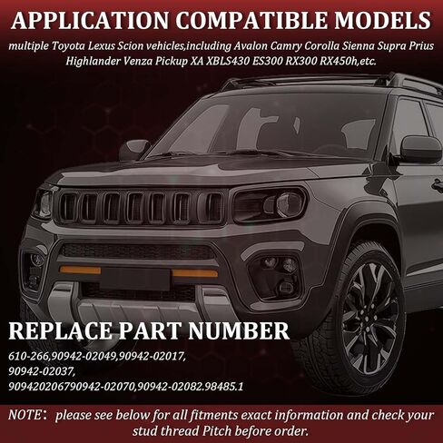5PCS M12x1.5 Wheel Studs 49mm Bolt Steel Tire Lug Studs Compatible with Toyota 4Runner Avalon Camry RAV4 Sienna Corolla,Lexus CT200h ES300 IS300 GS350, Scion Pontiac Vibe,Replace 610-266 9094202049. in Saudi Arabia