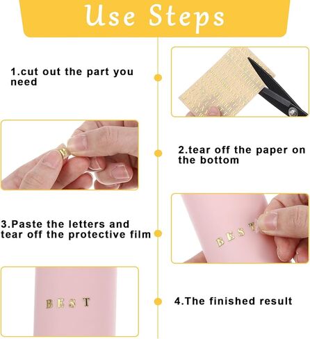 12Pcs Mini Alphabet Stickers, Gold Number Stickers & Gold Letter Stickers, Self Adhesive Glitter Graduation Cap Sticker, Upgraded Cute Handwriting Letter Vinyl Sticker for Scrapbook Greeting Christmas in Saudi Arabia