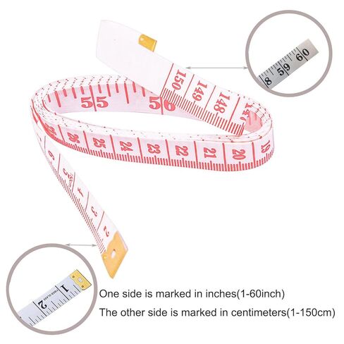 1Pcs Red Soft Tape Measure Double Scale, Flexible Sewing Ruler for Weight Loss, Sewing Tailor Craft, Vinyl Ruler Measuring Tape Has Double Scale, 150 Cm/60 Inch in Saudi Arabia