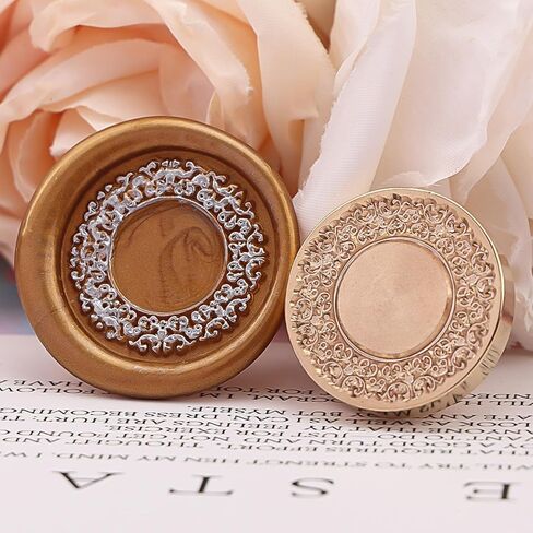 Lace Frame Wax Seal Stamp Copper Vintage Detachable Sealing Stamp Brass and A Wood Handle Pattern Stamps Head Letter Invitation Card Wedding Gift Package Holidays in Saudi Arabia