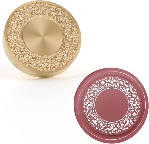 Lace Frame Wax Seal Stamp Copper Vintage Detachable Sealing Stamp Brass and A Wood Handle Pattern Stamps Head Letter Invitation Card Wedding Gift Package Holidays in Saudi Arabia