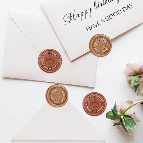 Lace Frame Wax Seal Stamp Copper Vintage Detachable Sealing Stamp Brass and A Wood Handle Pattern Stamps Head Letter Invitation Card Wedding Gift Package Holidays in Saudi Arabia