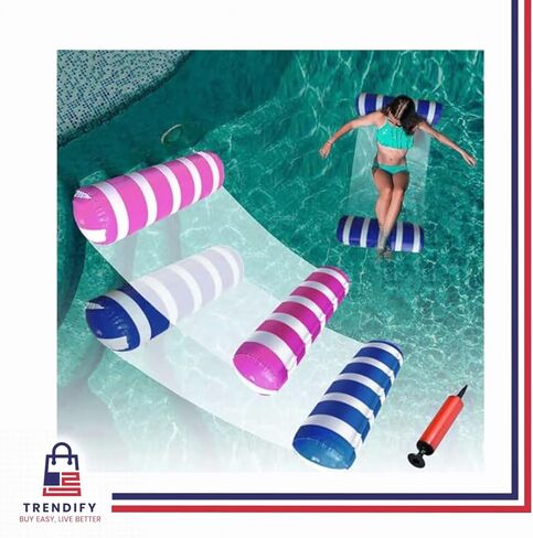 2-Pack Multi-Purpose Inflatable Pool Hammock - Saddle, Lounge Chair, Drifter; Water Hammock Lounge in Light Blue, Navy Blue in Saudi Arabia