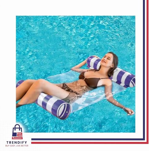 2-Pack Multi-Purpose Inflatable Pool Hammock - Saddle, Lounge Chair, Drifter; Water Hammock Lounge in Light Blue, Navy Blue in Saudi Arabia