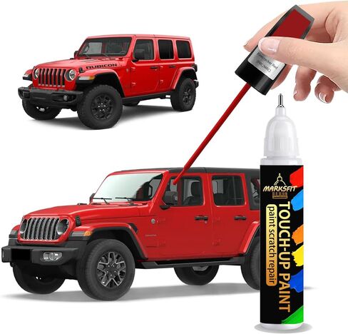 طلاء ناري أحمر (PRC/MRC) لسيارات Jeep Exact Match-Chips and Nicks 2 في 1 قلم طلاء السيارة للخدش لسيارة Grand-Cherokee/Liberty/Patriot/Renegade/Wrangler-JK/Commander/Compass in Kuwait